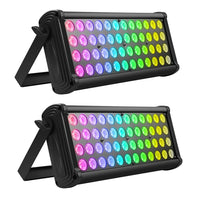 Lot de 2 projecteurs muraux LED RGB 48 LED, 80 W, DMX, effet arc-en-ciel