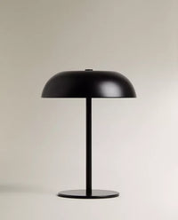 Lampe champignon métal sans fil rechargeable, commande tactile, 21 cm