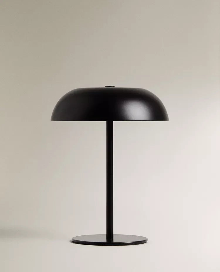 Lampe champignon métal sans fil rechargeable, commande tactile, 21 cm