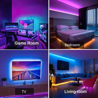 Bande LED RGB USB avec télécommande et application pour TV, 0,5 à 30 m
