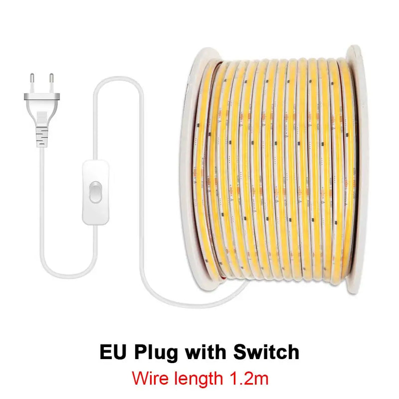 Ruban LED extérieur COB 220 V IP67, 296 LED/m, 1 à 50 m