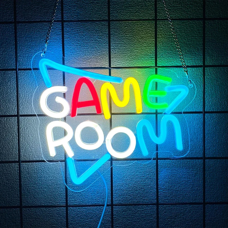 Néon LED gaming « Gaming Zone » ou « Game Room », USB, 4 modèles