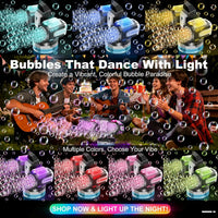 Machine à bulles rechargeable à deux têtes, lumières RGB et télécommande