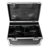 Flight case à roulettes pour 4 projecteurs PAR LED à 18 LED, 4 compartiments, 62,5 cm
