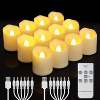 Bougies LED rechargeables à télécommande et minuterie, lot de 6 à 18