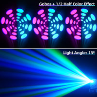 Lot de 2 mini lyres LED spot 10 W blanches, 7 gobos, DMX 9 ou 11 canaux