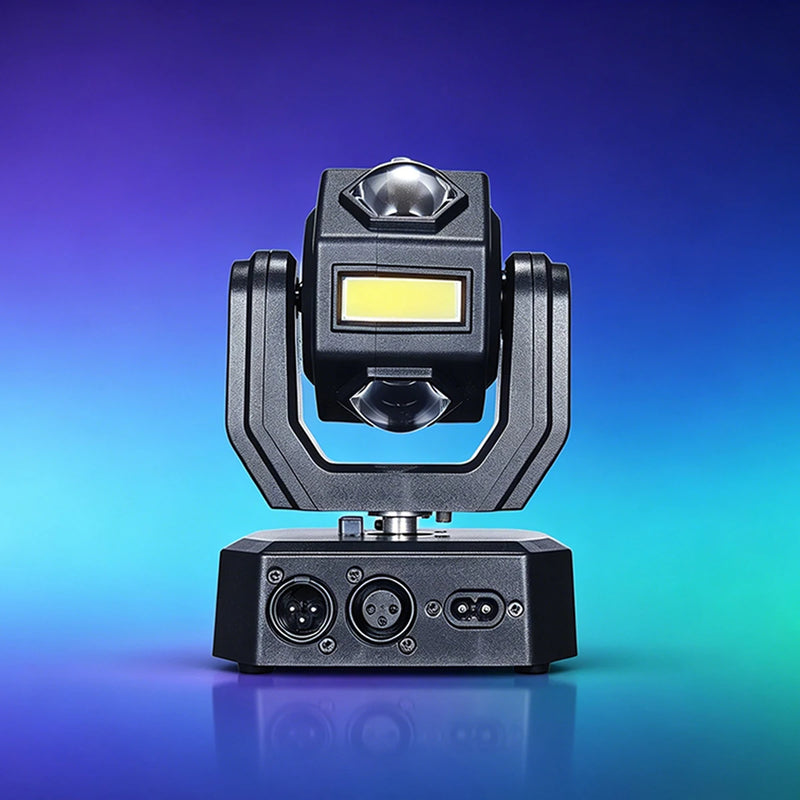 Mini lyre LED 50 W, faisceaux colorés, flash doré, DMX 13 canaux, télécommande