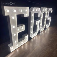 Lettre lumineuse géante à ampoules LED, lettres chapiteau 3D de 70 à 120 cm, blanc ou RGB