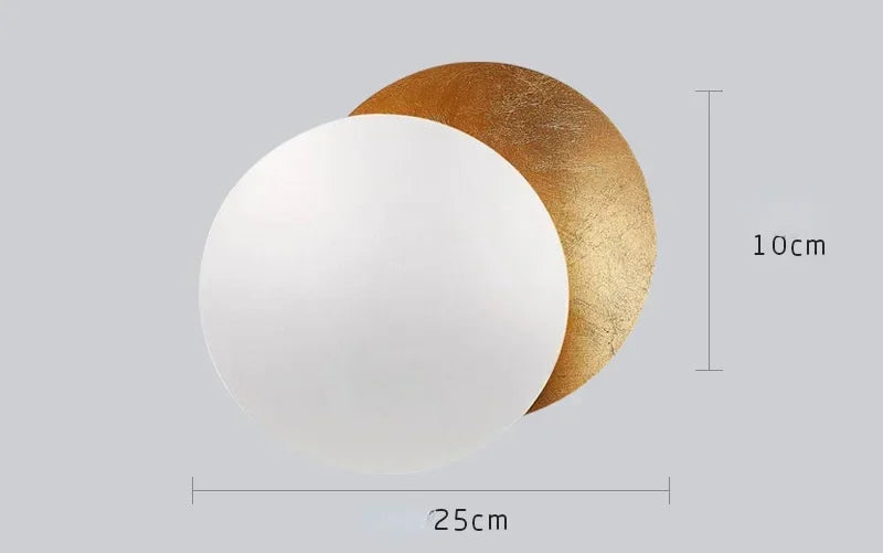 Applique murale lune éclipse LED, deux disques, 20 ou 25 cm