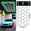 Éclairage LED hexagonal garage 14 hexagones 672 W, cadre couleur au choix