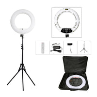 Anneau lumineux LED 45 cm bicolore 96 W, trépied jusqu'à 231 cm