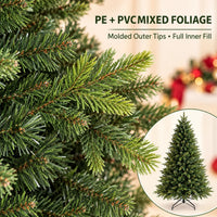 Sapin lumineux artificiel PE et PVC avec LED, 120 à 180 cm