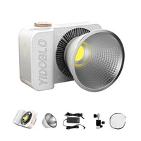 Mini lumière COB 100 W – version blanche et accessoires fournis