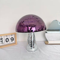 Boule à facettes déco champignon – coloris violet et argenté