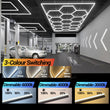 Éclairage LED hexagonal garage modulable, 1 à 25 hexagones, cadres et chevrons