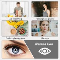 Ring light 26 ou 30 cm – exemples d'usage : live, portrait, photo de produit et maquillage