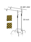 Pied C-stand inox 2,6 ou 3,3 m avec bras de déport