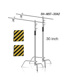 Pied C-stand inox 2,6 ou 3,3 m avec bras de déport