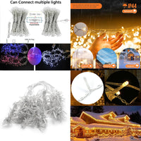 Guirlande lumineuse stalactites LED IP44, 8 modes, 3,5 à 40 m, télécommande en option