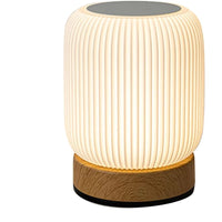 Lampe de table sans fil cannelée – vue de face sur fond blanc