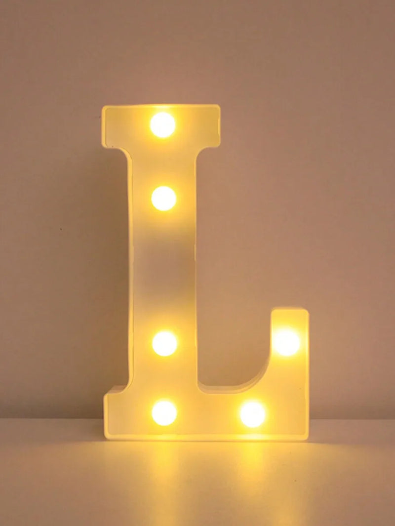 Lettre lumineuse LED 22 cm à piles, A à Z et 0 à 9