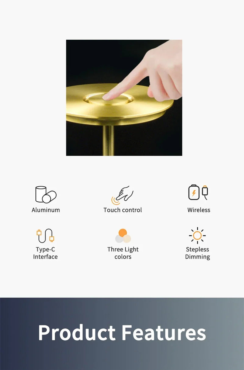Lampe de table sans fil à disque – vue 10