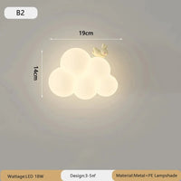 Applique murale nuage LED 18 W pour chambre d'enfant, cœur ou couronne
