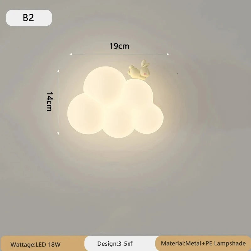 Applique murale nuage LED 18 W pour chambre d'enfant, cœur ou couronne