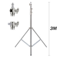 Trépied lumière 3 m – trépied argenté de 3 m avec détails de la tête