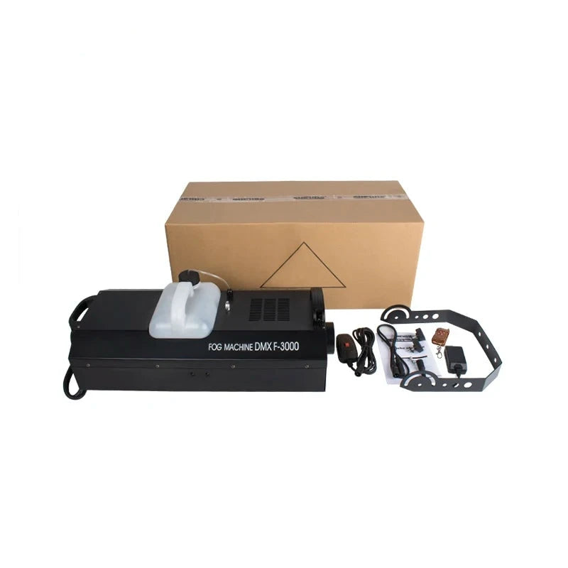Machine à fumée 3000 W – machine, étrier, télécommandes, câbles et notice