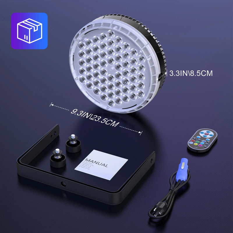 Lot de 4 projecteurs PAR LED plats 60 LED RGBW 120 W, télécommande et DMX