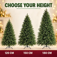 Sapin lumineux artificiel PE et PVC avec LED, 120 à 180 cm