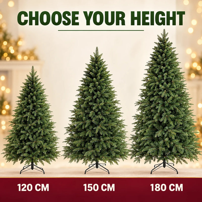 Sapin lumineux artificiel PE et PVC avec LED, 120 à 180 cm