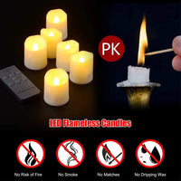 Bougies LED rechargeables à télécommande et minuterie, lot de 6 à 18