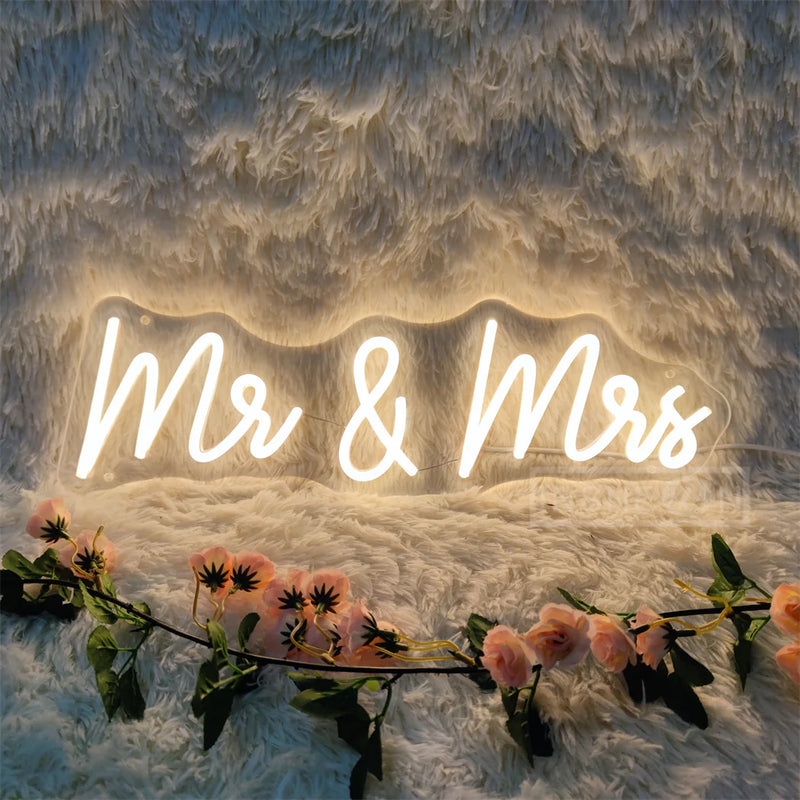 Néon mariage LED à message, 8 modèles, blanc chaud ou froid, USB