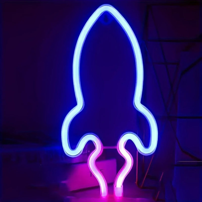Néon LED déco gaming et chambre, 23 motifs au choix, piles ou USB