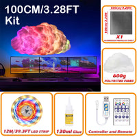 Nuage lumineux DIY – kit 100 cm avec ruban LED de 12 m, fibre de polyester, colle, contrôleur et télécommande