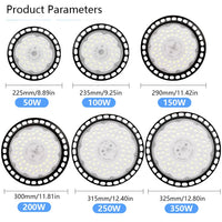 Cloche LED industrielle UFO 50 à 300 W, IP66, 6000 K ou 4000 K