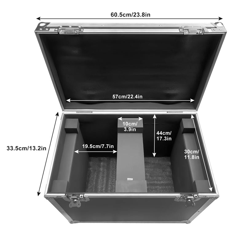 Flight case pour 2 lyres beam 230 W, à roulettes, 60,5 cm