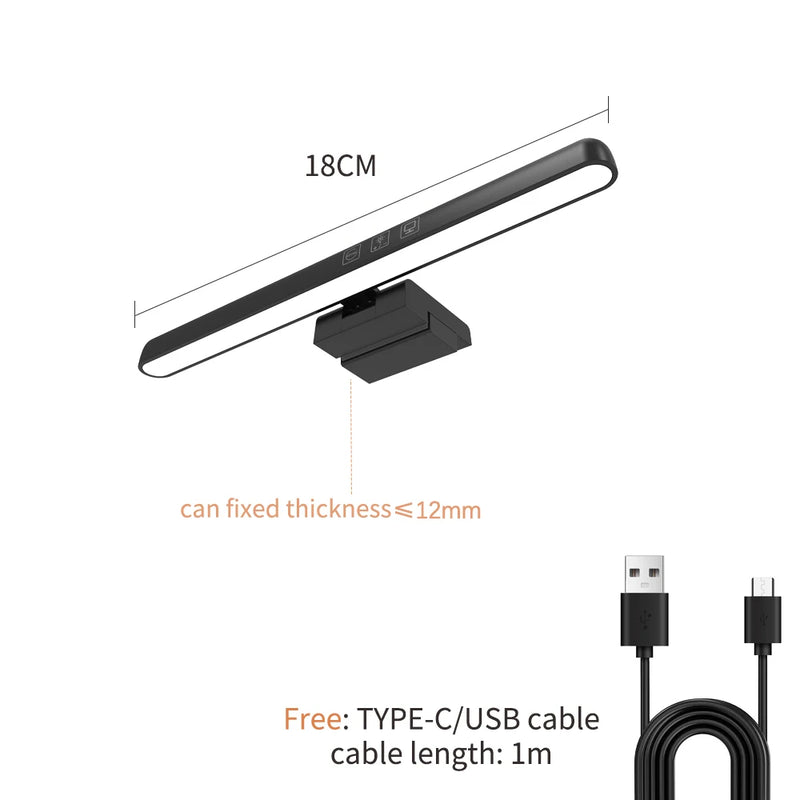 Barre lumineuse écran PC 18 à 50 cm – modèle de 25 cm avec câble de 1 m