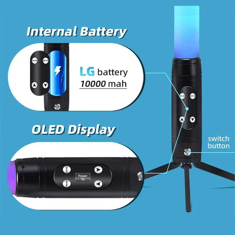 4 tubes LED pixel sans fil sur batterie IP65 avec trépieds et sac
