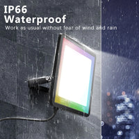Projecteur LED extérieur connecté Wi-Fi, RGB et blanc, 30 à 100 W