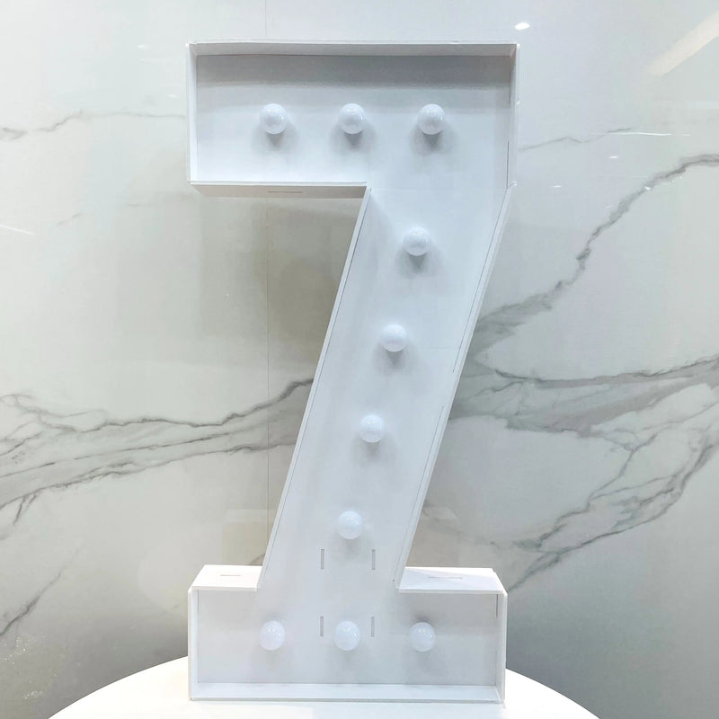 Chiffre lumineux géant 91,5 cm en carton mousse – chiffre 7 en carton mousse