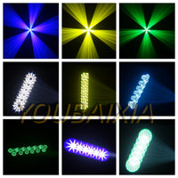 Lot de 2 ou 4 lyres LED 3 en 1 beam, spot et wash à halo RGB, 2 prismes, DMX 20 canaux
