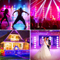 Projecteurs vintage 6 LED COB – mise en situation en soirée, concert et mariage