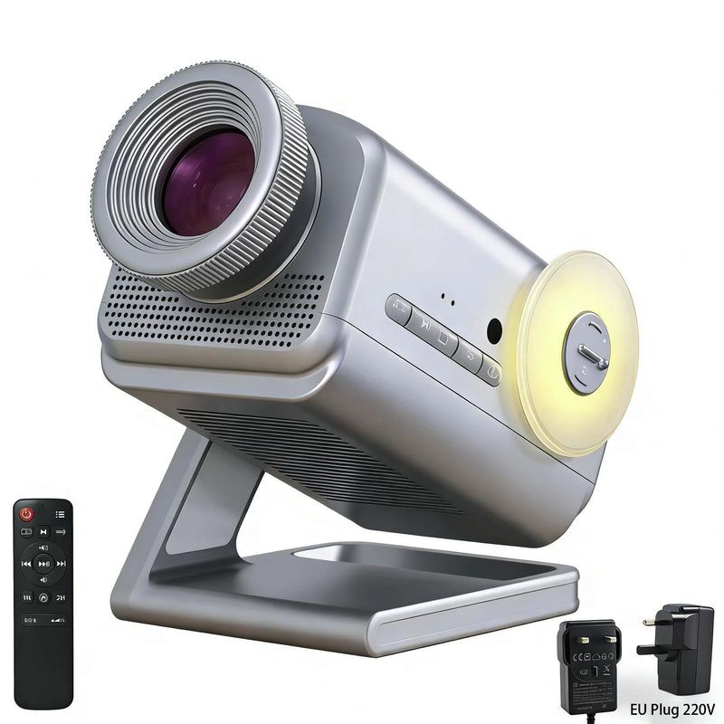 Projecteur d'étoiles holographique 3D – projecteur gris argent avec télécommande et adaptateur secteur européen