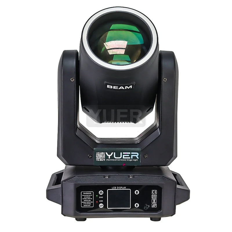 Lot de 12 lyres LED beam 200 W à anneau RGB – lyre vue de face avec son anneau lumineux
