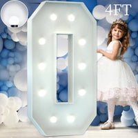 Chiffres lumineux géants 120 cm en carton mousse, blanc chaud ou blanc froid
