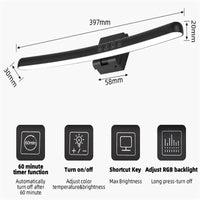 Barre lumineuse écran PC – barre incurvée de 397 mm avec minuterie de 60 minutes