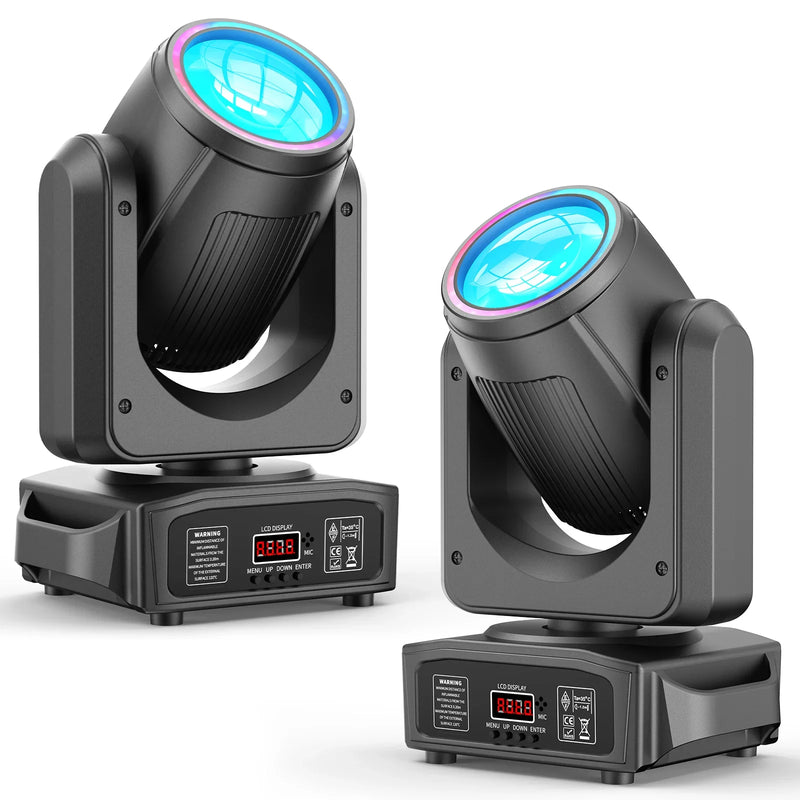 Lyres LED beam 200 W à halo RGB, lot de 2 ou 4, prisme 18 facettes, DMX 14 canaux
